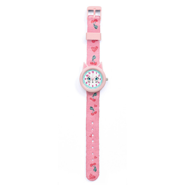Djeco Παιδικό Ρολόι Χειρός "Γατούλα" διάμετρος 3εκ.
