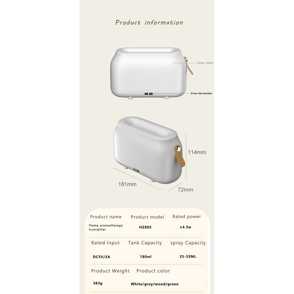 Flame Aroma DIffuser HZ005 (Λευκό)