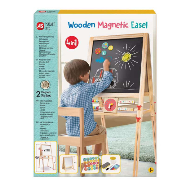 AS Games Magnet Box Ξύλινος Μαγνητικός Επιδαπέδιος Πίνακας 2 Όψεων