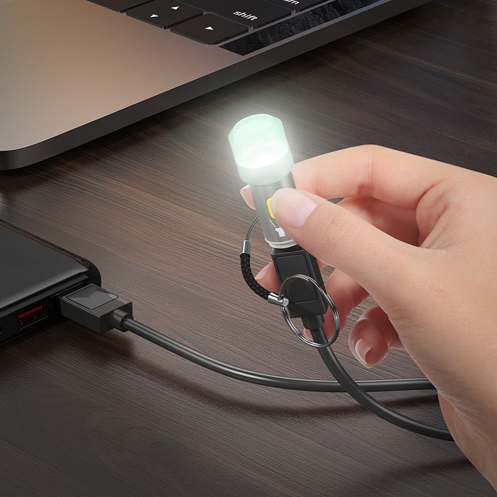 Hoco UA38A Adapter Type-C σε LED light (Gray)