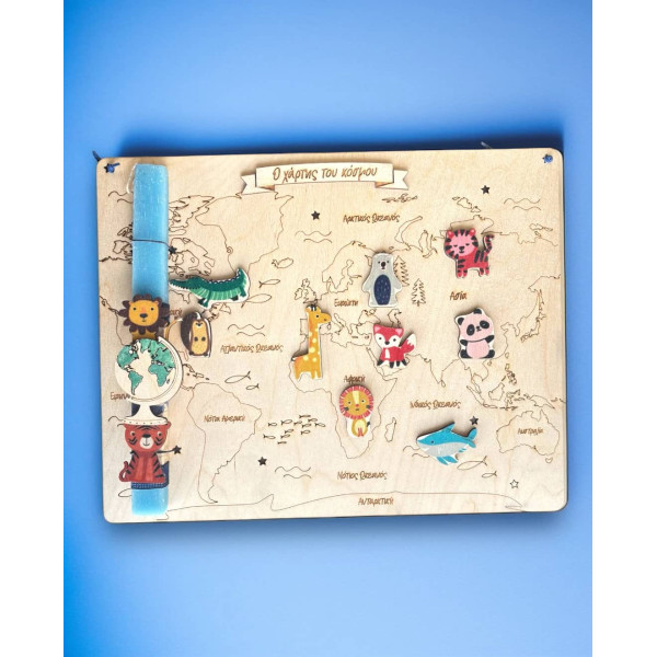 LifeLikes Λαμπάδα Χάρτης του Κόσμου - Ζωγράφισέ με