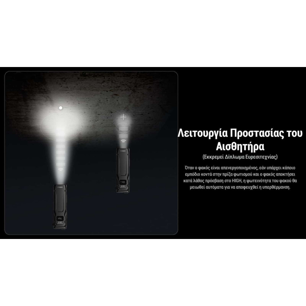 Nitecore EDC23 Φακός Led 2500lm, Strobe Ready, UHi LED (Μαύρο)