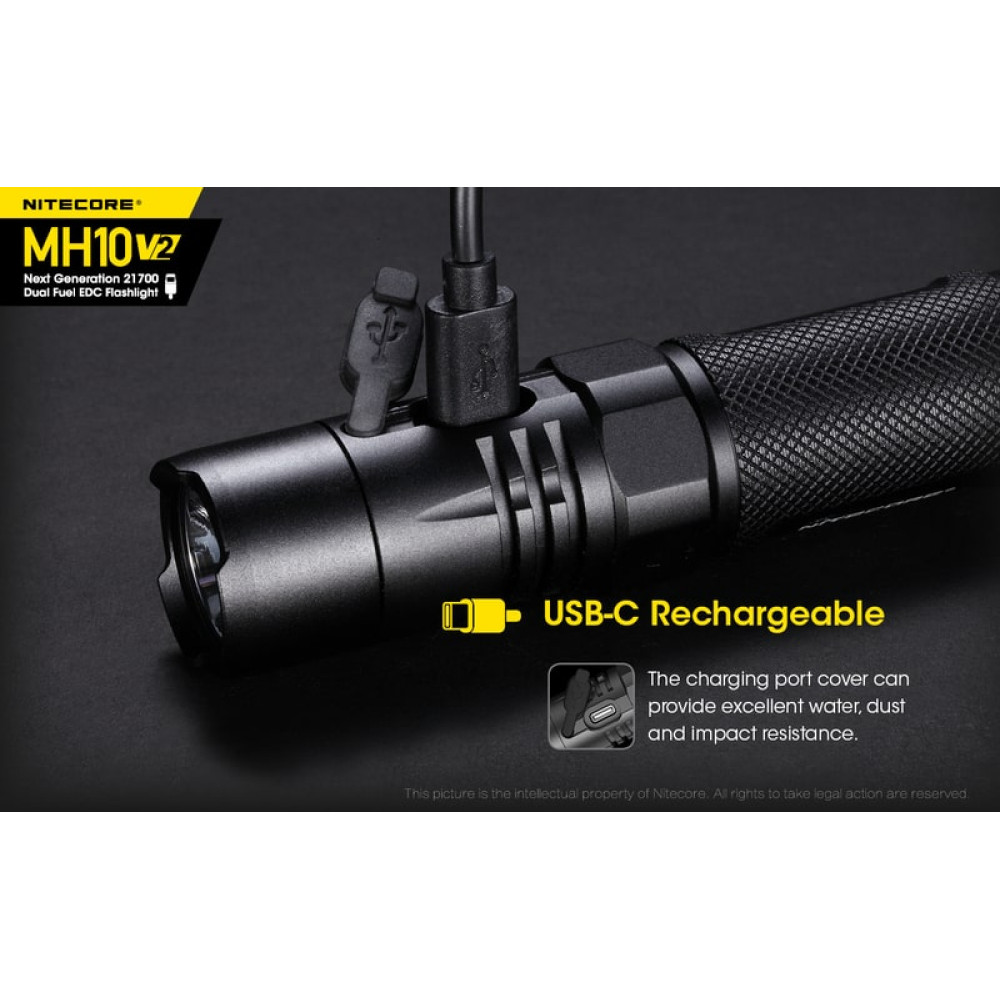 Nitecore Multi Task Hybrid MH10V2 Φακός Led 1200lm (Μαύρο)