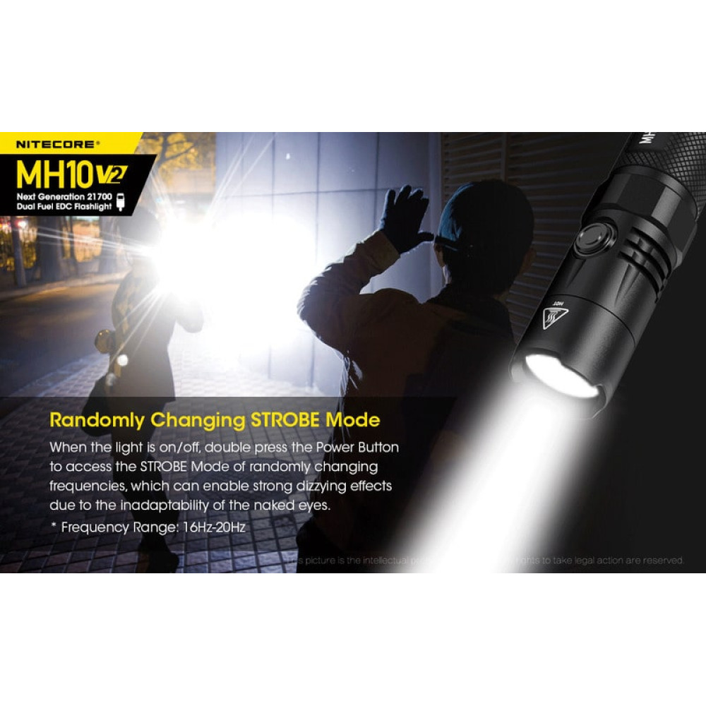 Nitecore Multi Task Hybrid MH10V2 Φακός Led 1200lm (Μαύρο)
