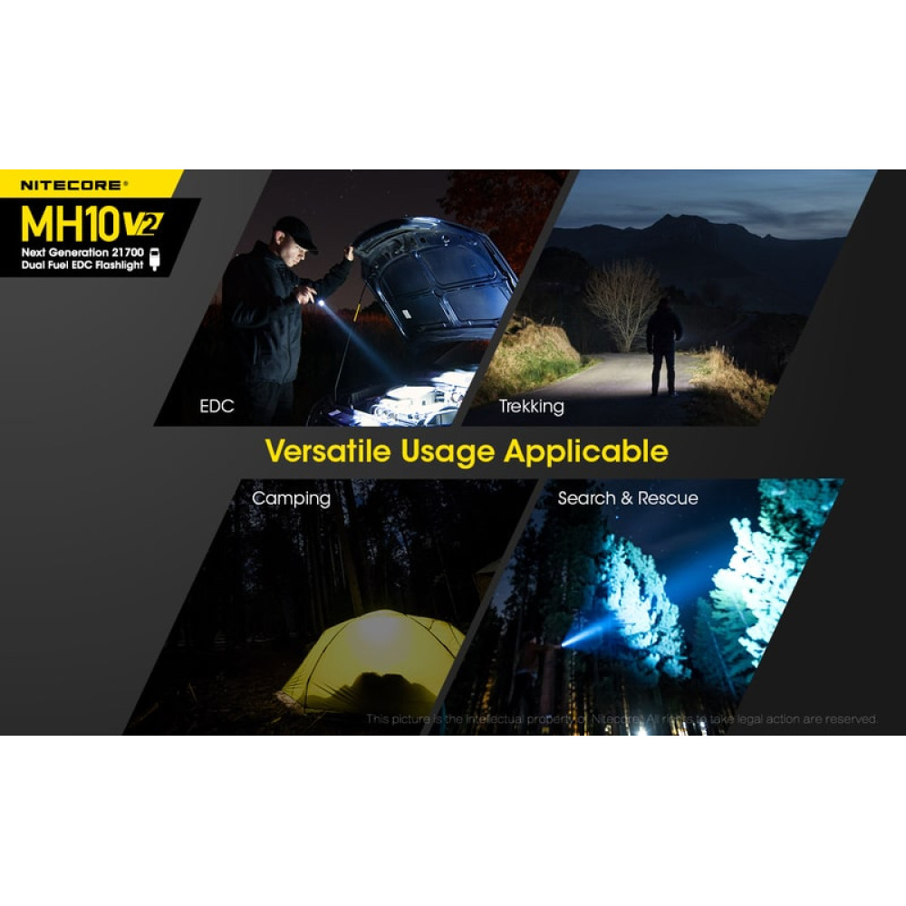 Nitecore Multi Task Hybrid MH10V2 Φακός Led 1200lm (Μαύρο)
