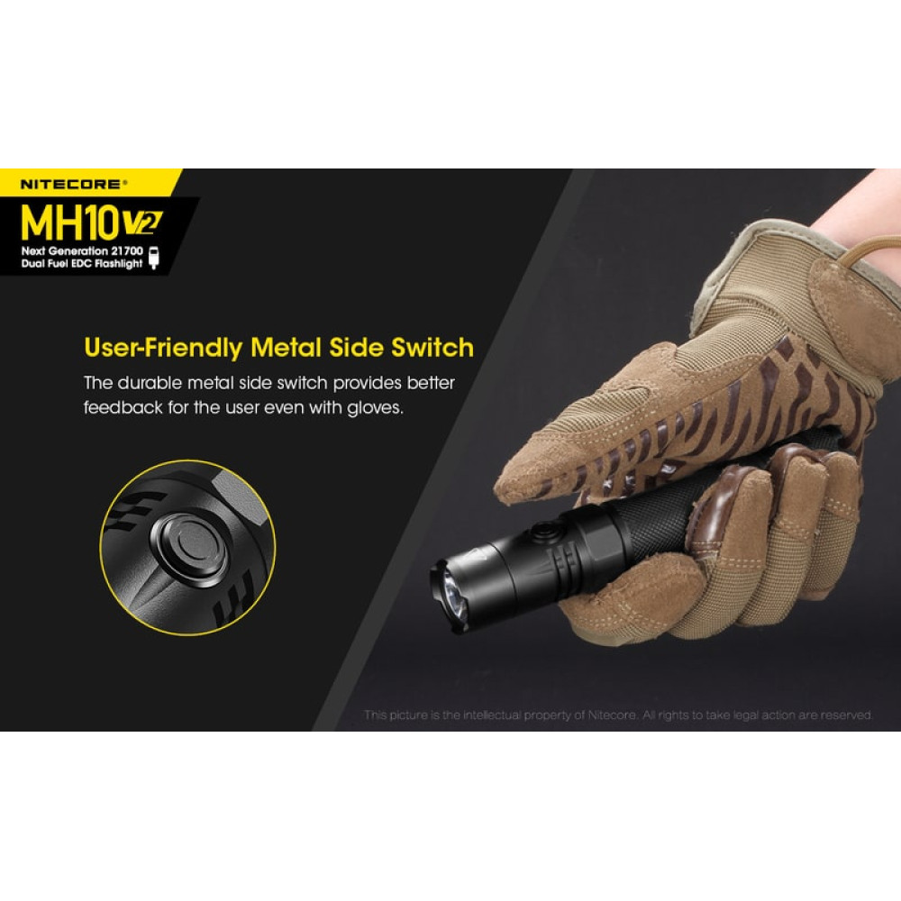 Nitecore Multi Task Hybrid MH10V2 Φακός Led 1200lm (Μαύρο)