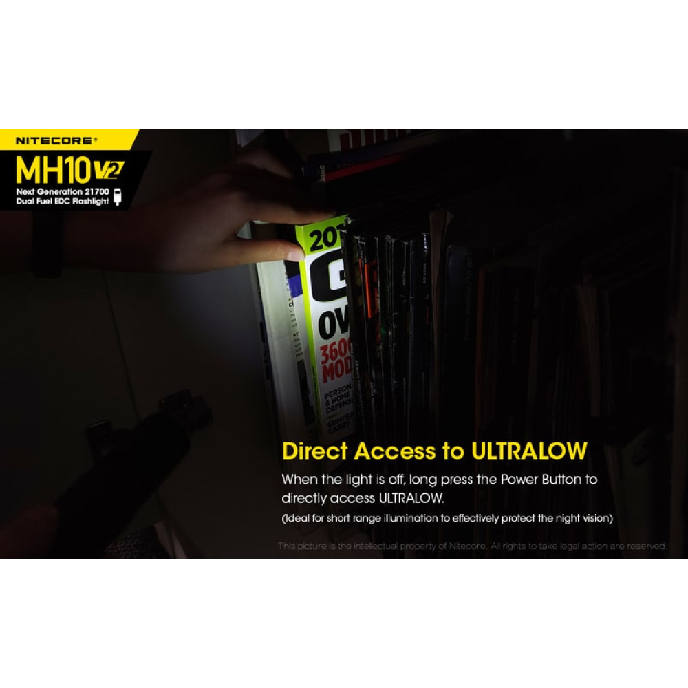 Nitecore Multi Task Hybrid MH10V2 Φακός Led 1200lm (Μαύρο)