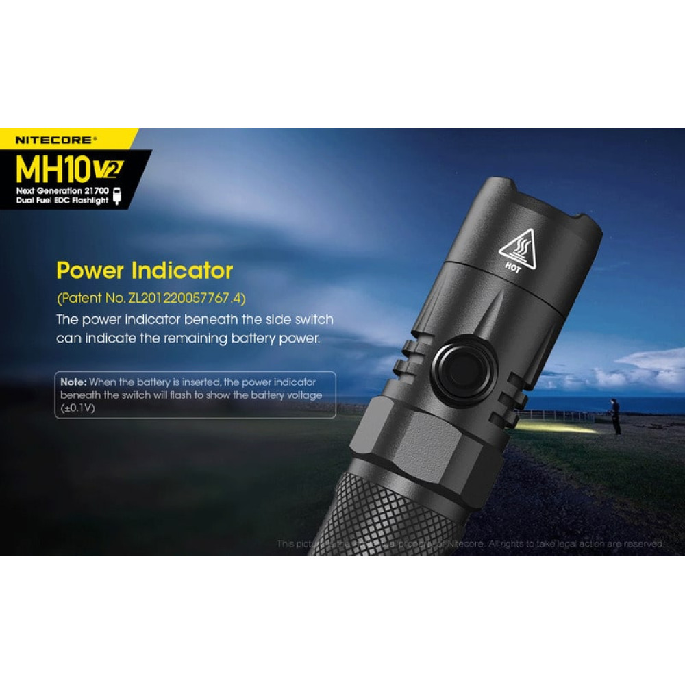 Nitecore Multi Task Hybrid MH10V2 Φακός Led 1200lm (Μαύρο)