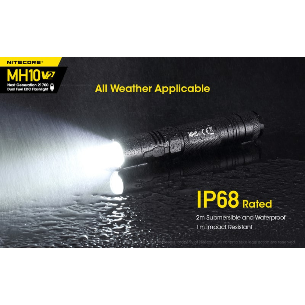 Nitecore Multi Task Hybrid MH10V2 Φακός Led 1200lm (Μαύρο)
