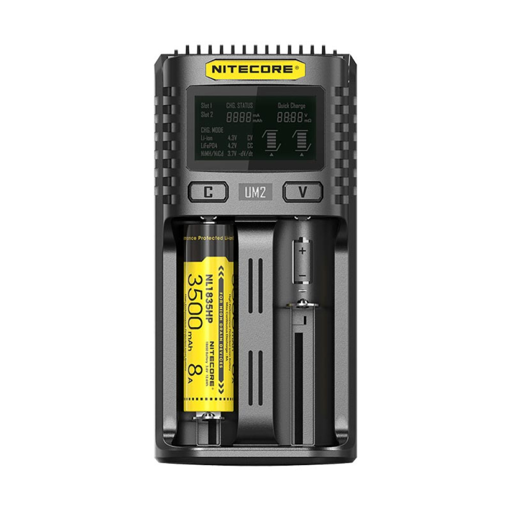 Nitecore UM2 Φορτιστής Μπαταριών USB Dual-Slot, QC 2.0
