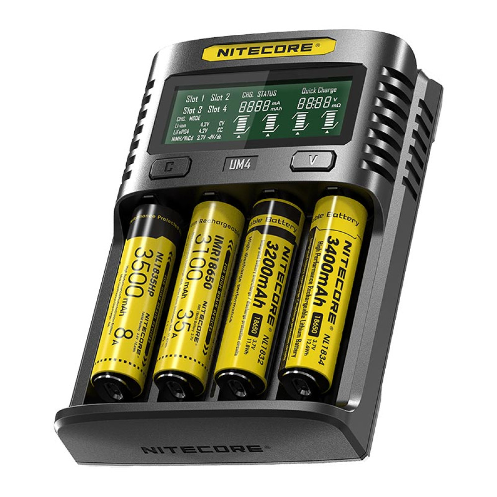 Nitecore UM4 Φορτιστής Μπαταριών USB Four-Slot, QC 2.0