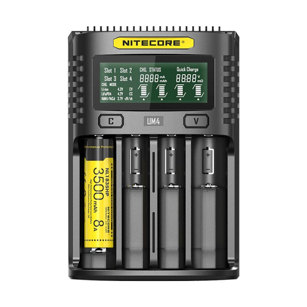 Nitecore UM4 Φορτιστής Μπαταριών USB Four-Slot, QC 2.0