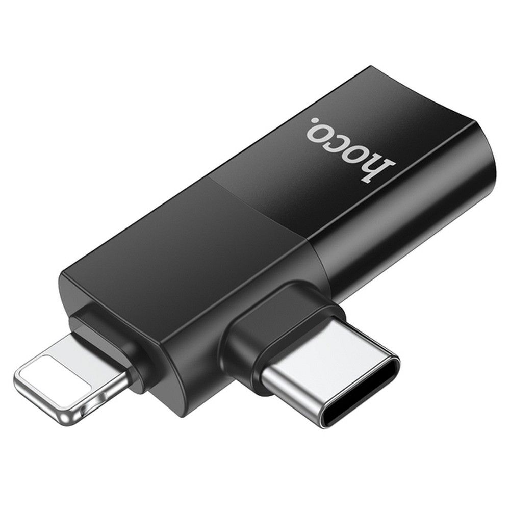 Αντάπτορας Hoco UA17 OTG Type-C (male) / Lightning (male) σε USB-A (female) (Μαύρο)