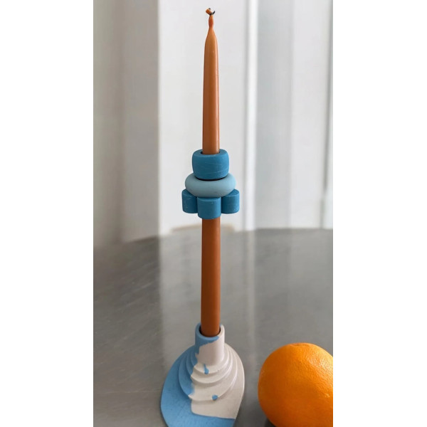 ThygaTerra Λαμπάδα από Φυσικό Μελισσοκέρι με Διακοσμητικά Ρητίνης (Πορτοκαλί)