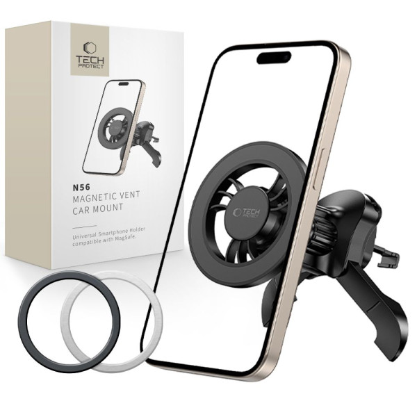 Tech-Protect N56 Μagsafe Βάση Στήριξης για τον αεραγωγό του Αυτοκινήτου (Μαύρο)