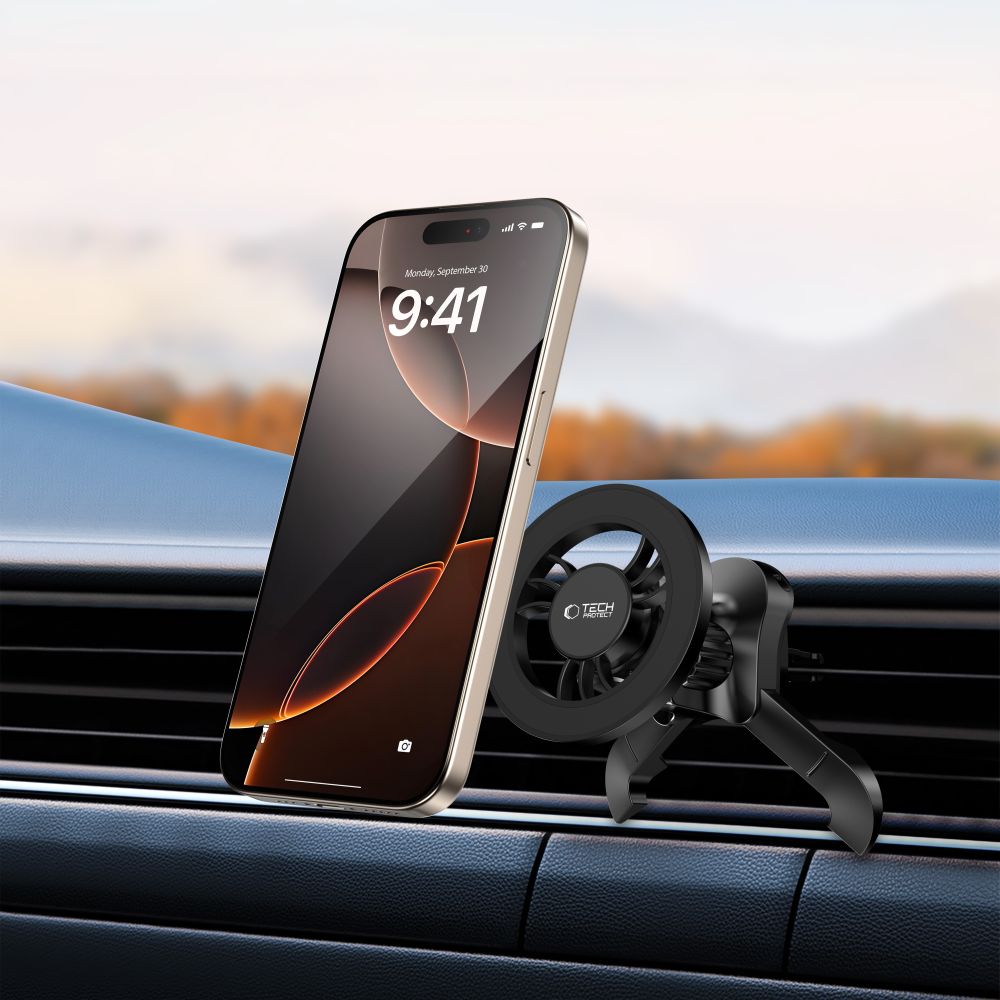 Tech-Protect N56 Μagsafe Βάση Στήριξης για τον αεραγωγό του Αυτοκινήτου (Μαύρο)