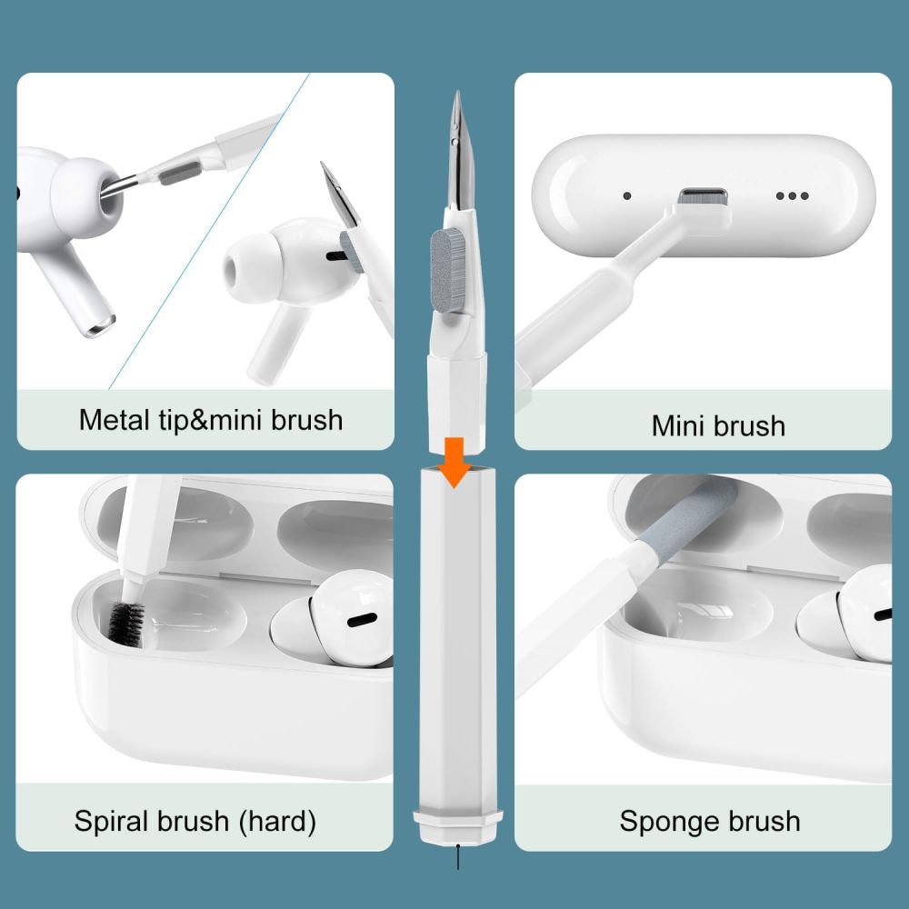 Tech-Protect CS01 Σετ Καθαρισμού 20IN1 για Τηλέφωνα, Earphone, Tablet, Laptop (Λευκό)
