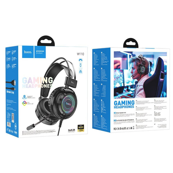 Hoco W110 Gaming Headset με σύνδεση 3.5mm / USB (Μαύρο)