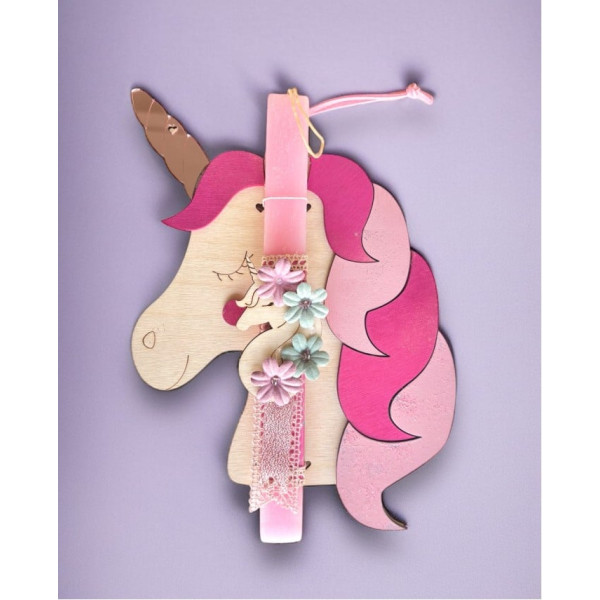 LifeLikes Λαμπάδα Ροζ Μονόκερος