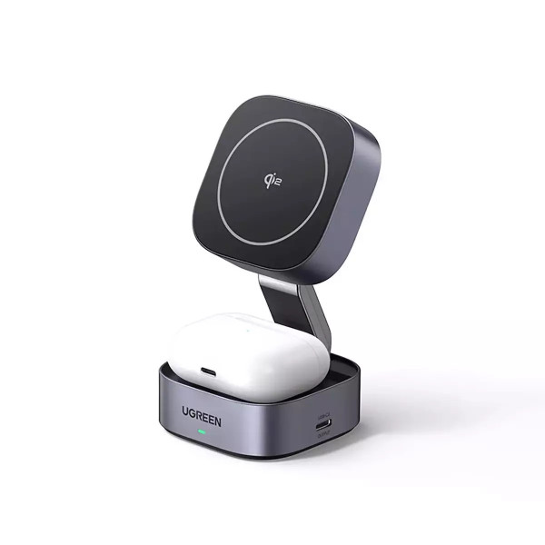 UGreen W702/35316 2-in-1 Magnetic Wireless Charger/Stand 15W Qi2 (Grey)