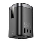 Hoco CQ20A ασύρματος φορτιστής 6 σε 1 PD QC 65W (Μαύρο)