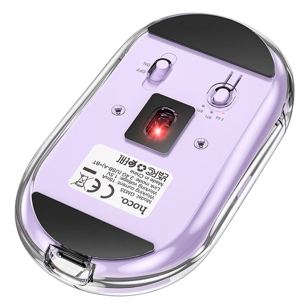 Hoco GM35 Dual-Mode Silent Ασύρματο Ποντίκι 2,4G 1600 dpi  (Romantic purple) 