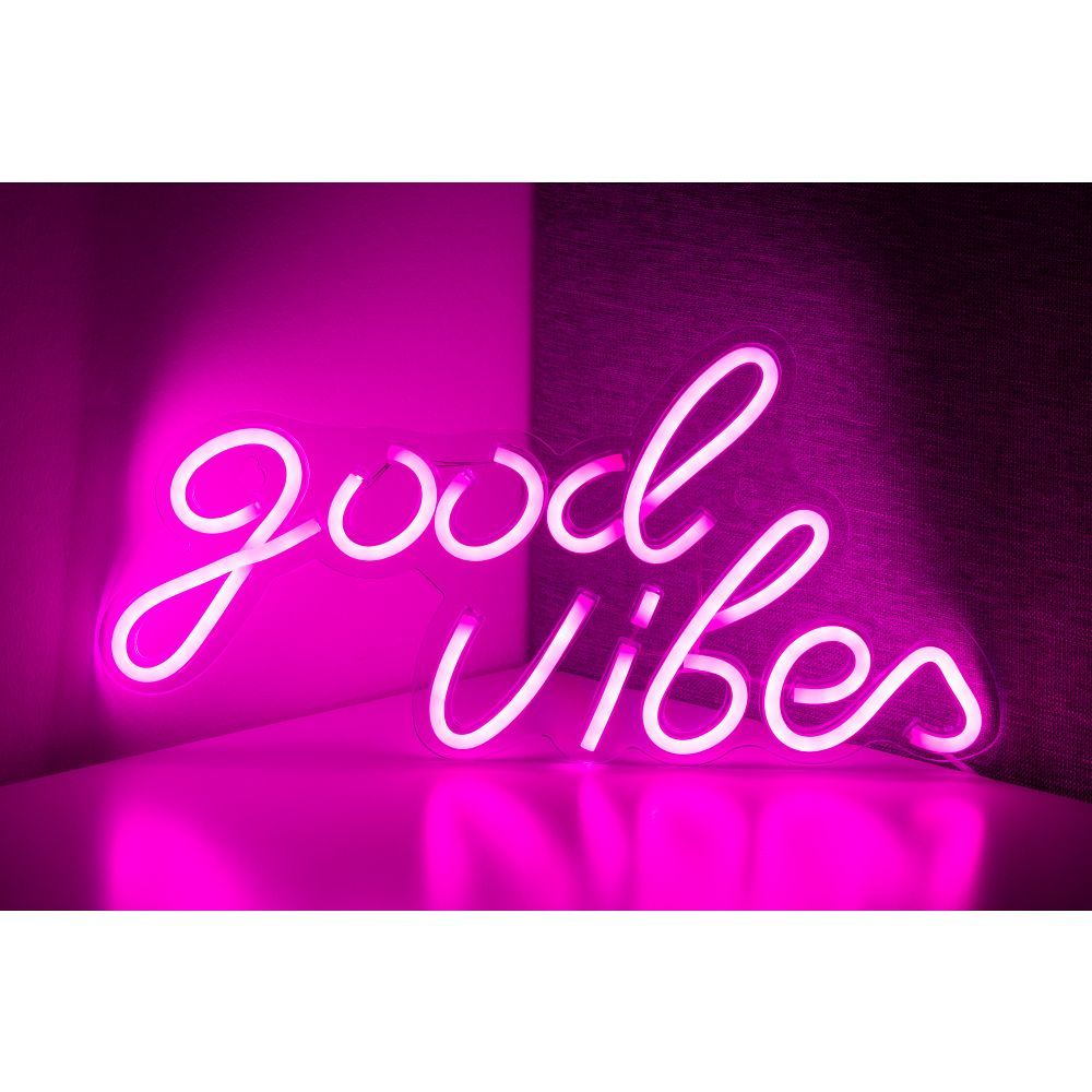 Φωτιστικό Neon LED με USB "Good vibes"