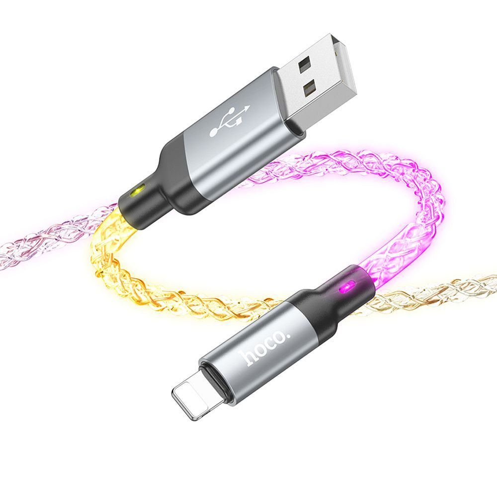 Hoco U112 Shine Καλώδιο Φόρτισης USB σε Lightning 2,4A 1m (Gray) 