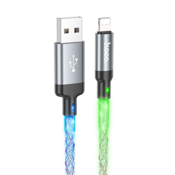 Hoco U112 Shine Καλώδιο Φόρτισης USB σε Lightning 2,4A 1m (Gray) 