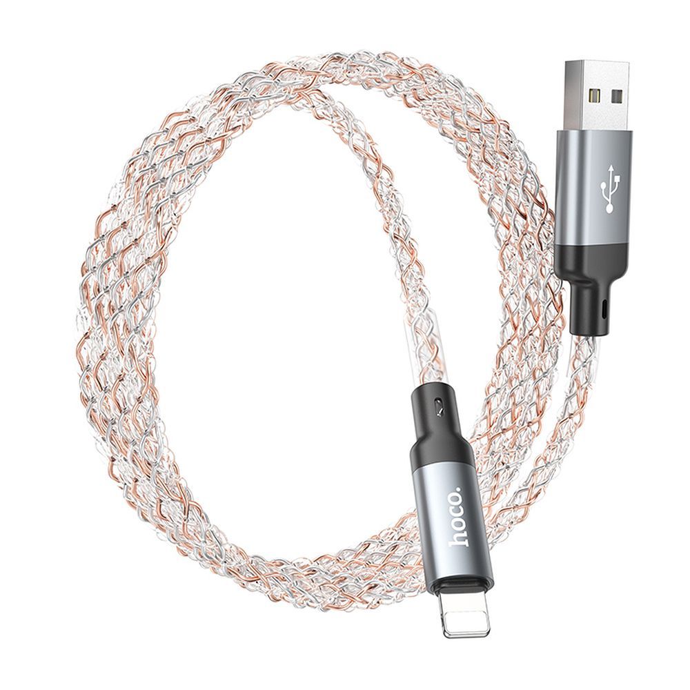 Hoco U112 Shine Καλώδιο Φόρτισης USB σε Lightning 2,4A 1m (Gray) 