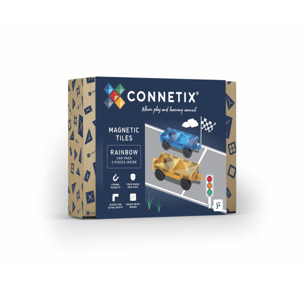 Connetix Rainbow Car Pack Μαγνητικά Τουβλάκια Κατασκευών 2τμχ.