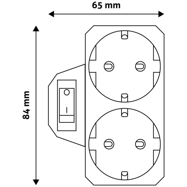 Entac EPAG-2EE-SW Πολύπριζο Σούκο με Διακόπτη (Λευκό)