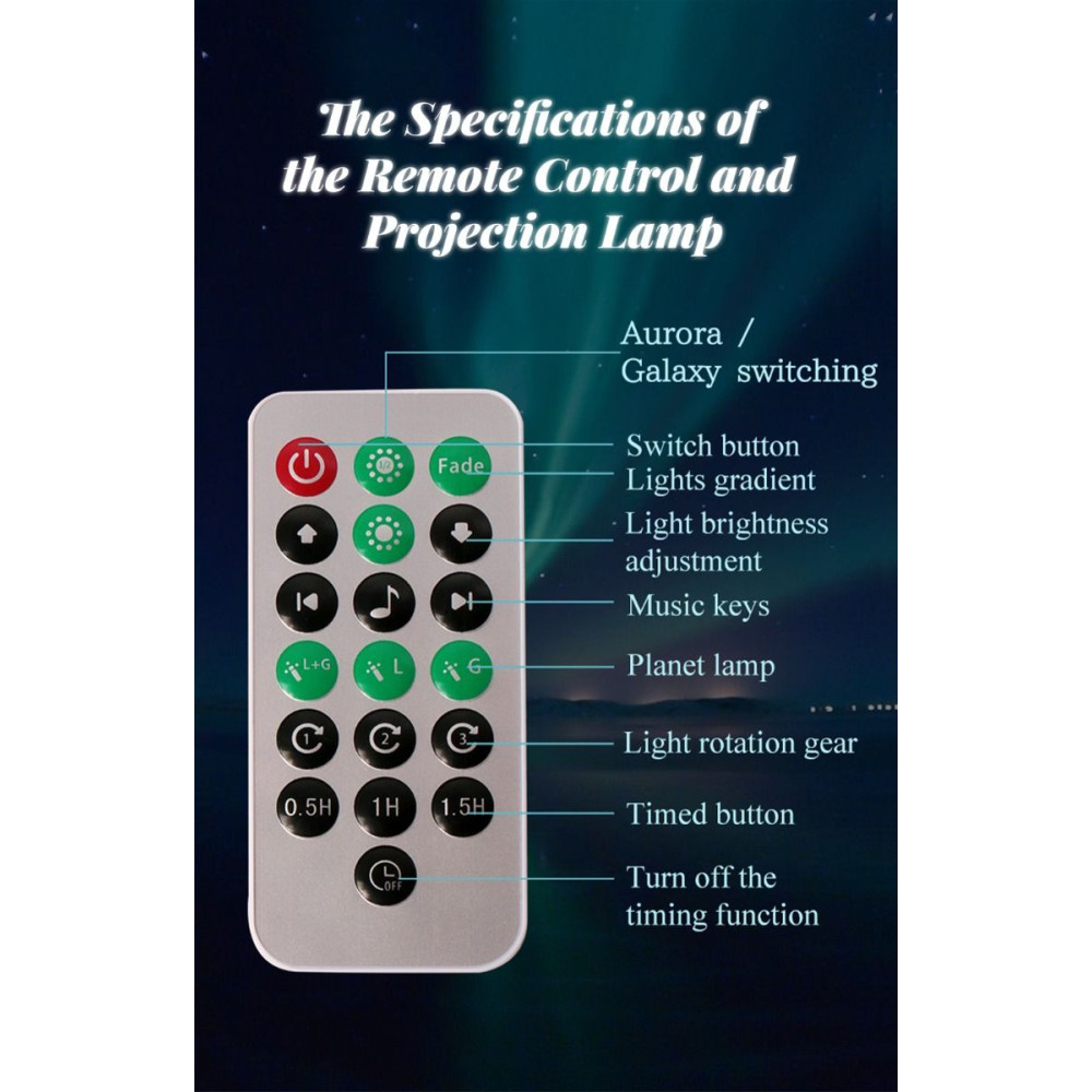 XO YH12 Projector Lamp Βόρειο Σέλας με Ηχείο (Λευκό)