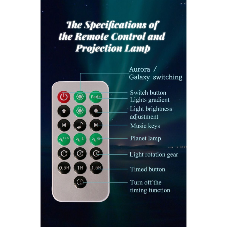 XO YH12 Projector Lamp Βόρειο Σέλας με Ηχείο (Λευκό)