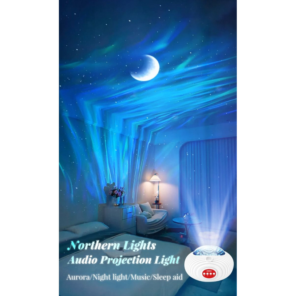 XO YH12 Projector Lamp Βόρειο Σέλας με Ηχείο (Λευκό)