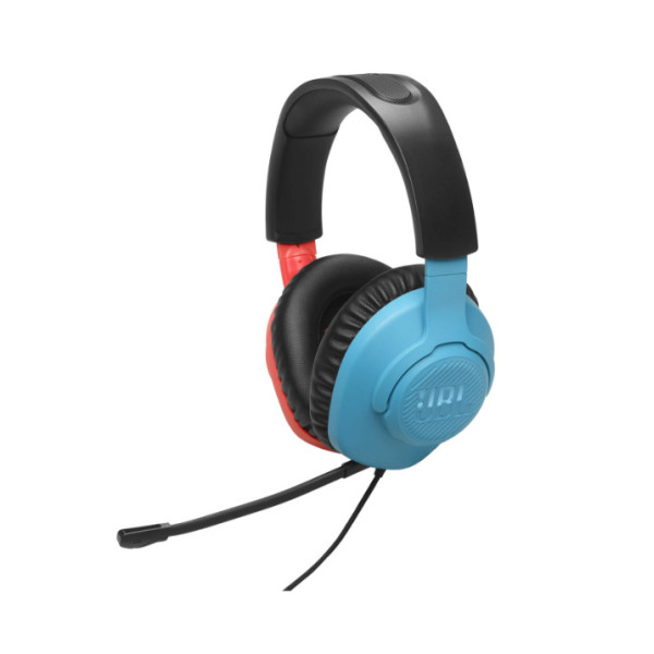 JBL Quantum 100N Over-Ear Wired Gaming Headset (Blue/Red)