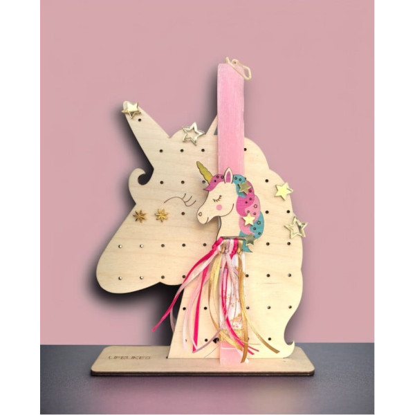 LifeLikes Λαμπάδα Μονόκερος Σταντ Σκουλαρικιών