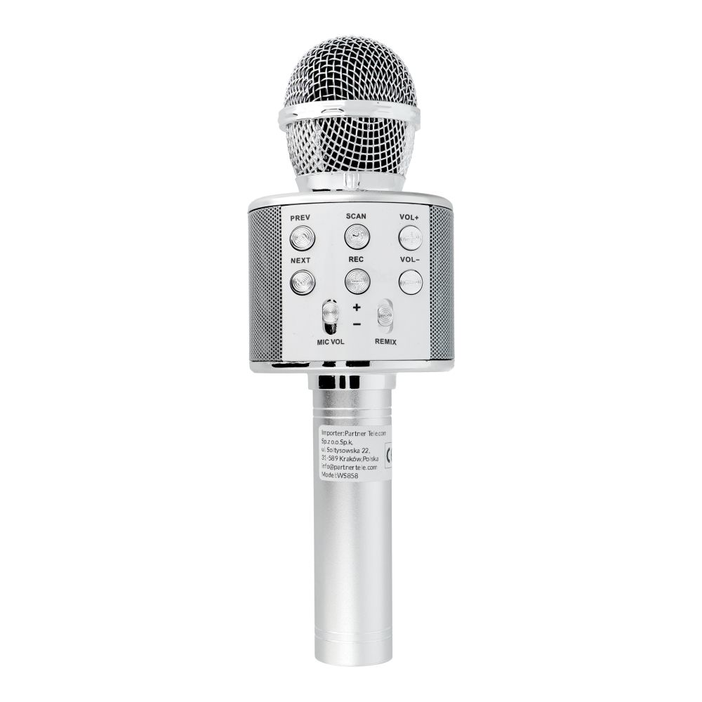 Μικρόφωνο Καραόκε Bluetooth CR58 (Ασημί)