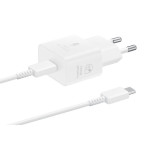Samsung EP-T2510XWEGEU Φορτιστής Type-C με καλώδιο Type-C PD 3A 25W GaN (Λευκό)