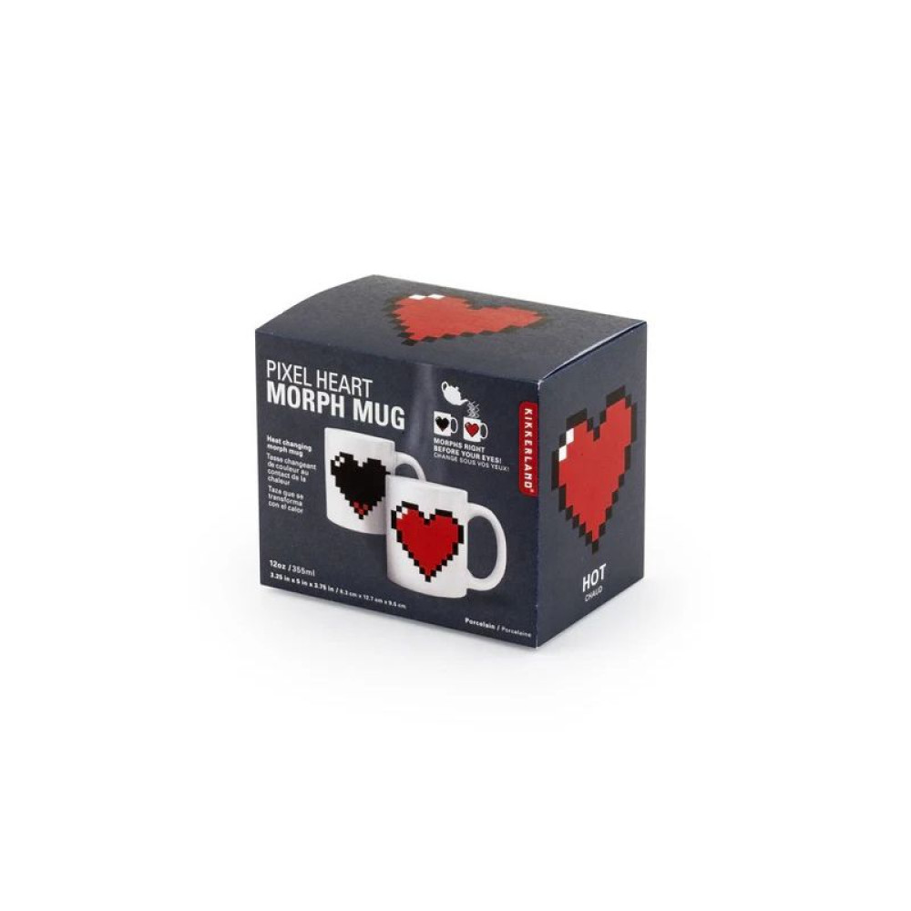 Kikkerland κεραμική κούπα Pixel Heart (325ml)