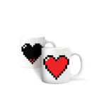 Kikkerland κεραμική κούπα Pixel Heart (325ml)