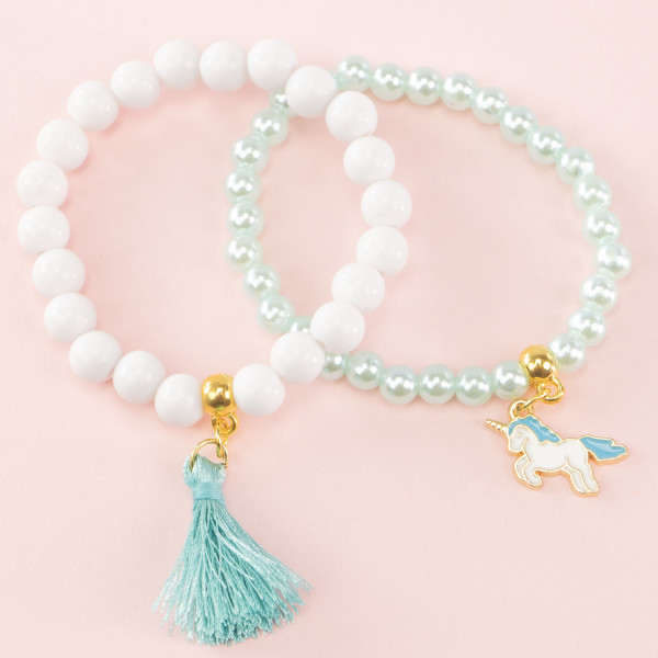 Nice Σετ Βραχιόλια Λευκός Μονόκερος