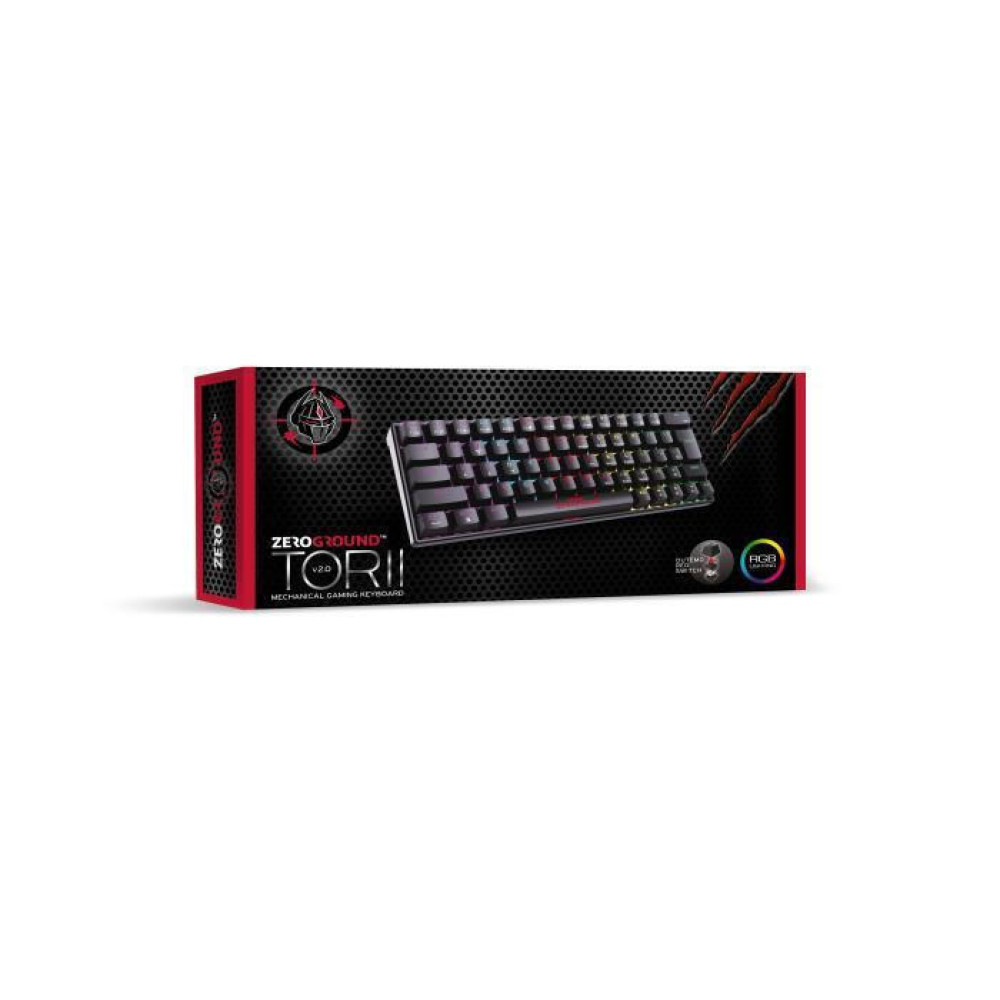 Zeroground TORII v2.0 KB-3600G Ενσύρματο Μηχανικό Gaming πληκτρολόγιο RGB (Μαύρο)