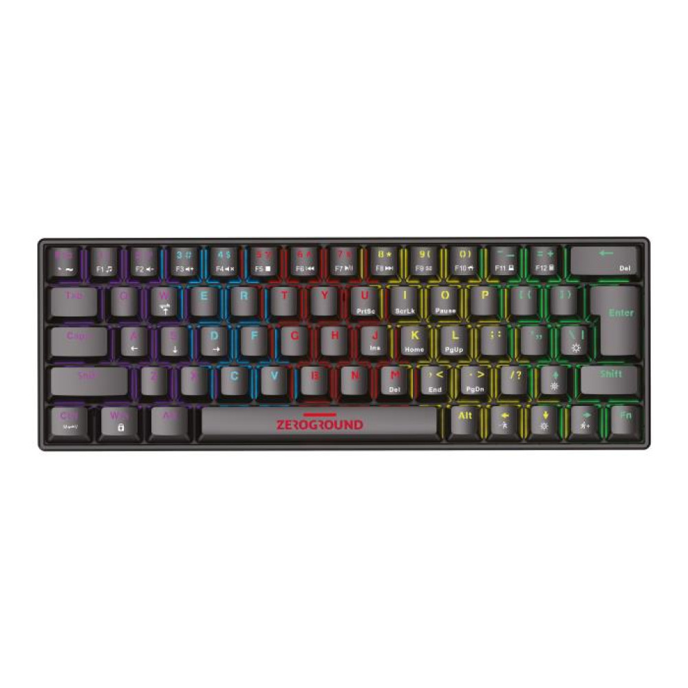 Zeroground TORII v2.0 KB-3600G Ενσύρματο Μηχανικό Gaming πληκτρολόγιο RGB (Μαύρο)
