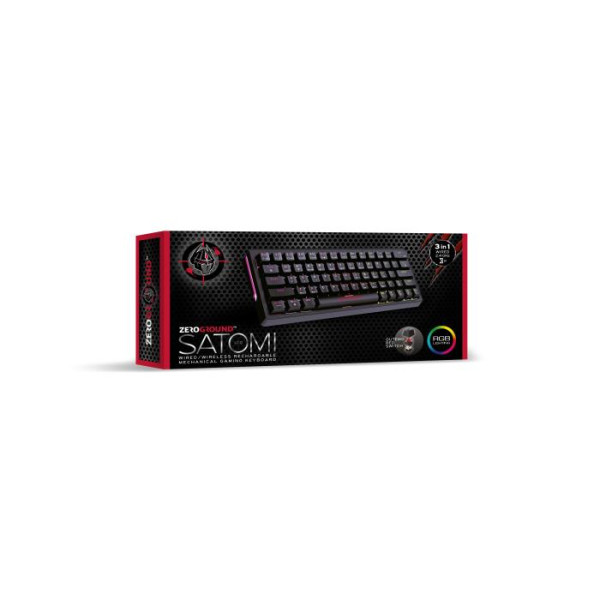 Zeroground SATOMI v2.0 KB-3700G Μηχανικό Ενσύρματο/ασύρματο Gaming πληκτρολόγιο RGB (Μαύρο)