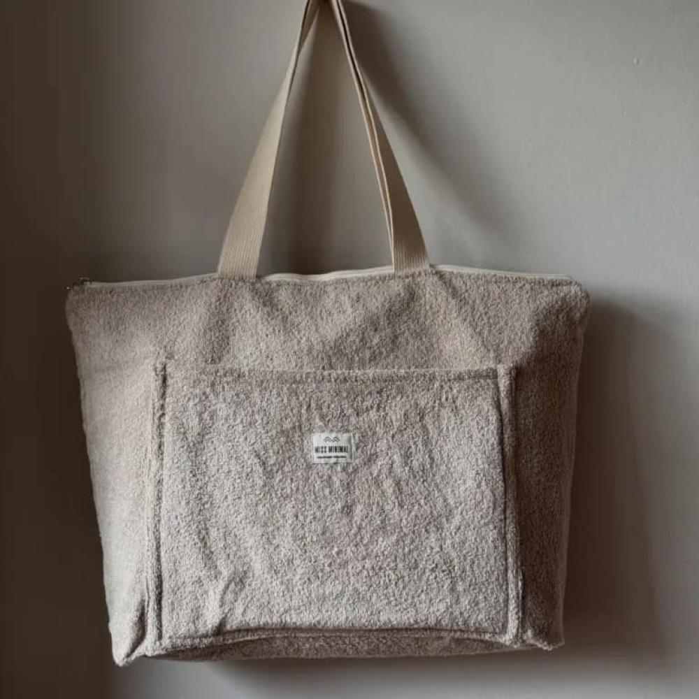 Miss Minimal Beach Bag Beige Towel (60 × 50 cm)