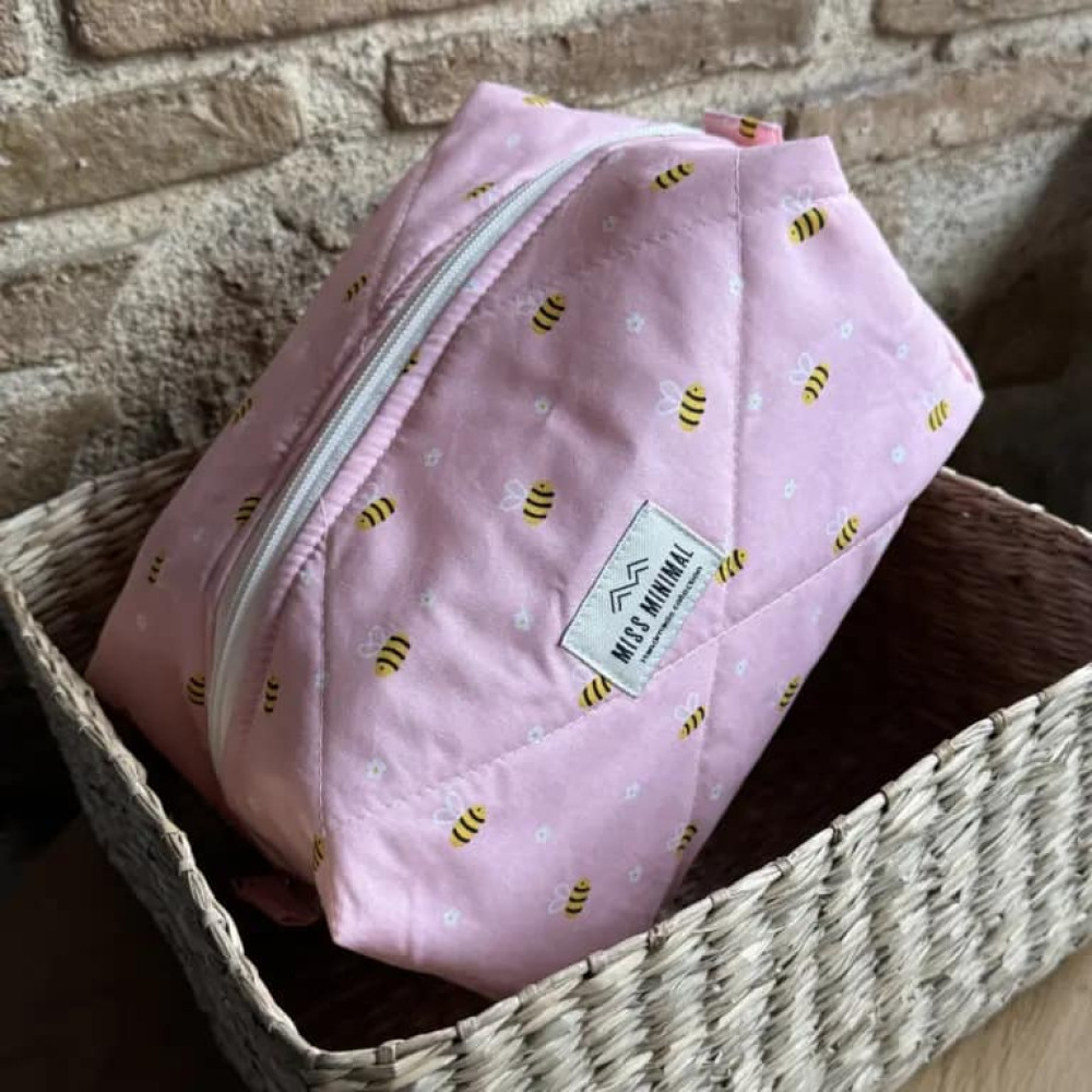 Miss Minimal Zipper Box Νεσεσέρ Sweet Bee Romantic (22 x 13 x 13cm)