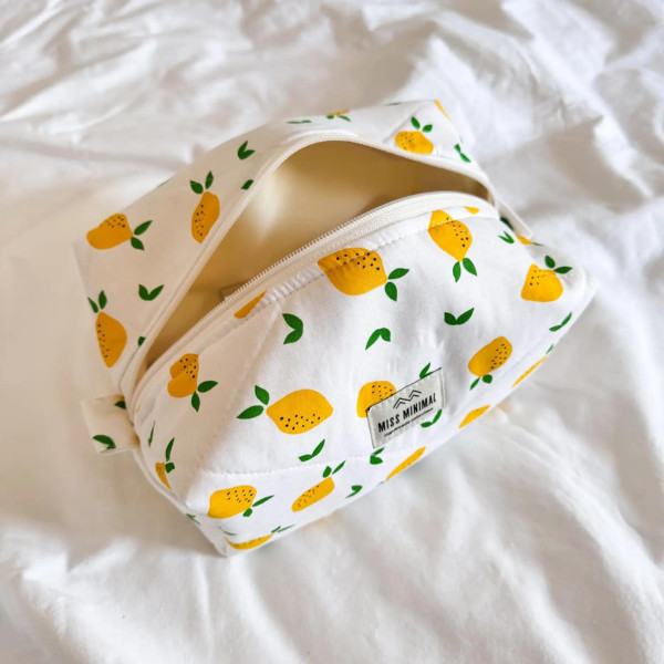 Miss Minimal Zipper Box Νεσεσέρ Happy Lemons (22 x 13 x 23cm)