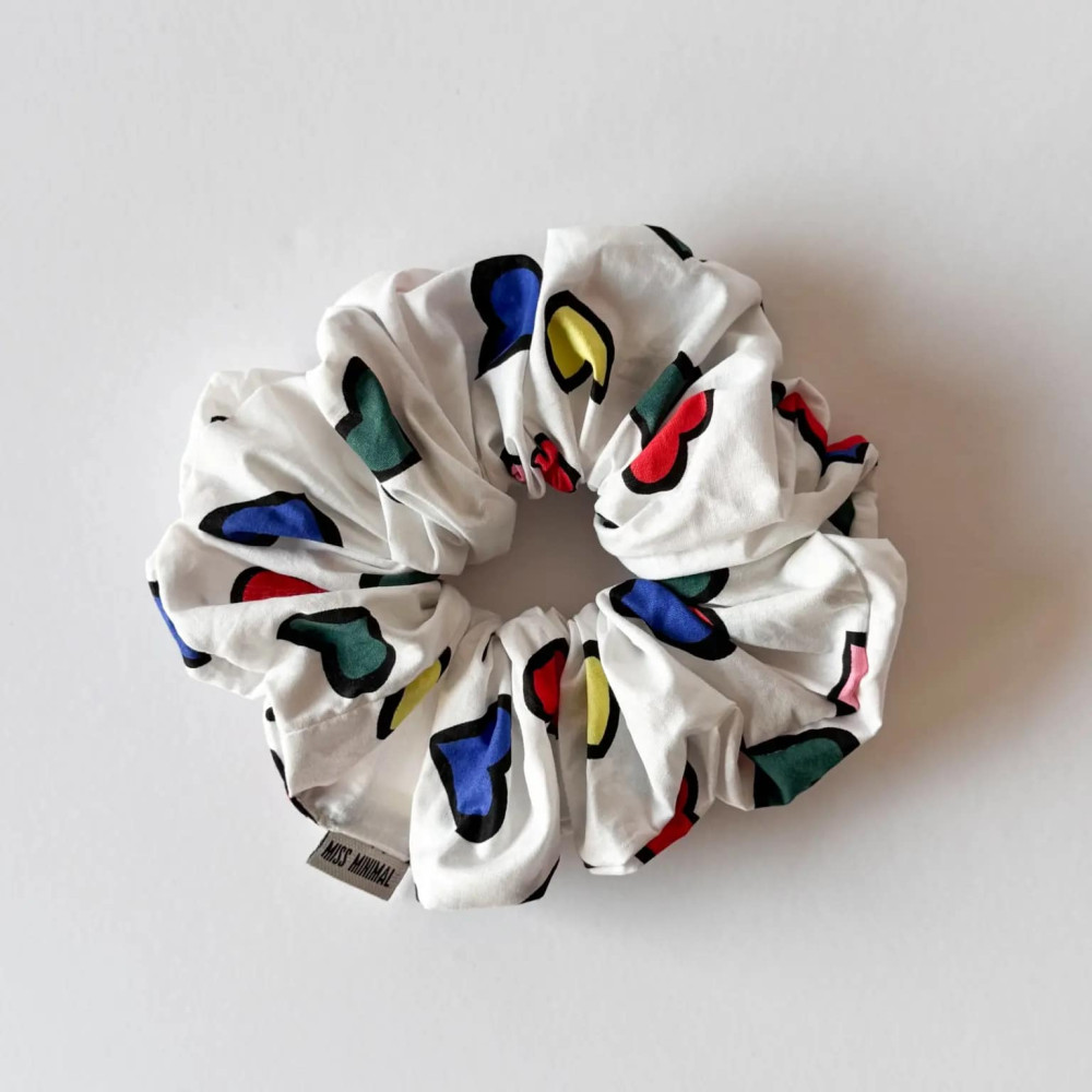 Miss Minimal Schrunchie Colourful Hearts