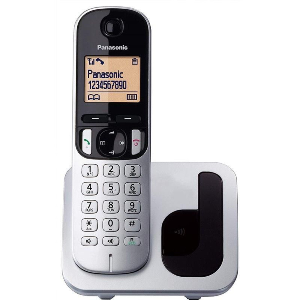 Panasonic KX-TGC210 Ασύρματο Τηλέφωνο με Aνοιχτή Aκρόαση (Ασημί)